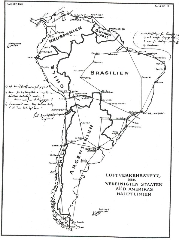 South American air network map