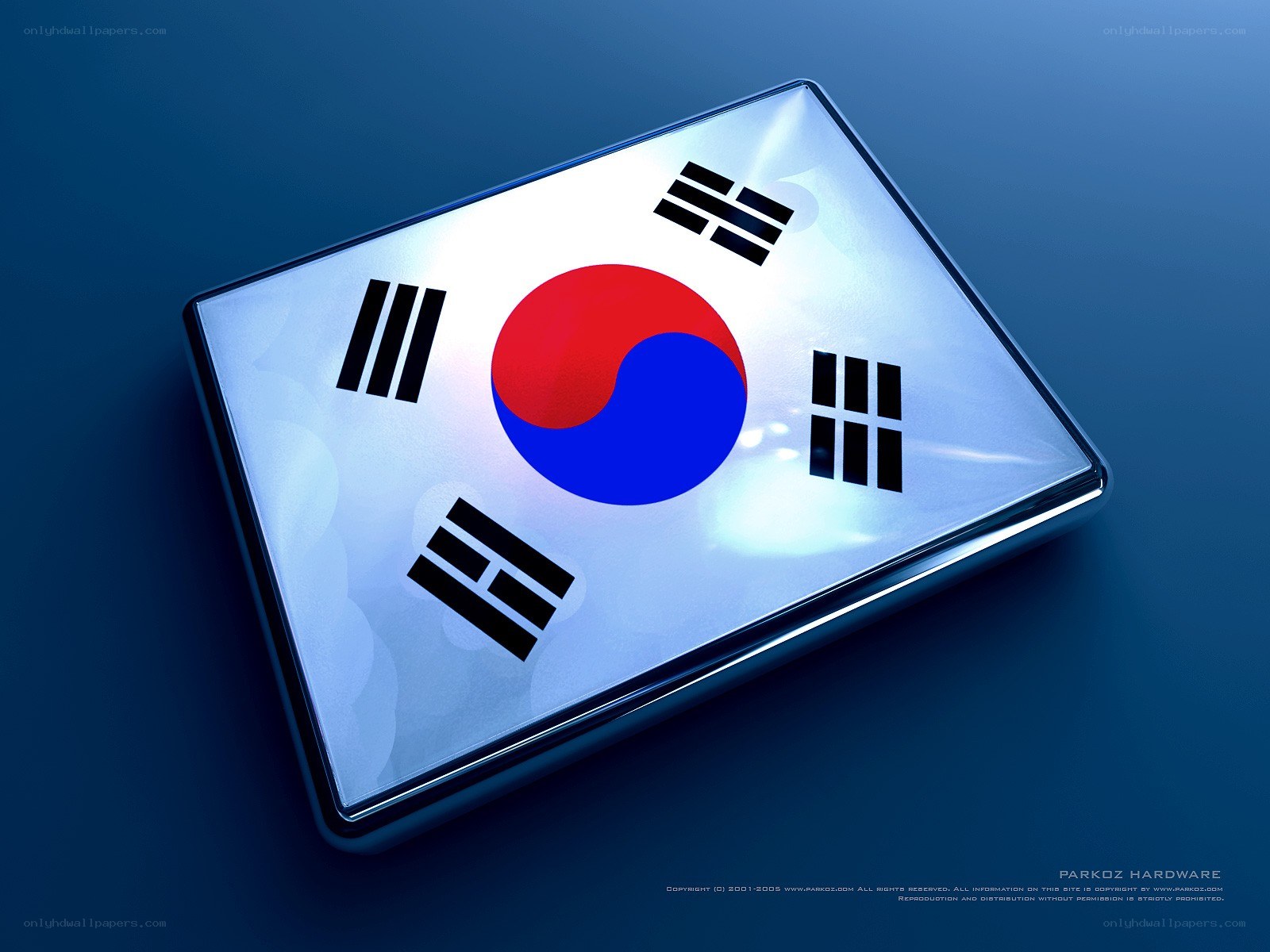 South Korean flag on digital display