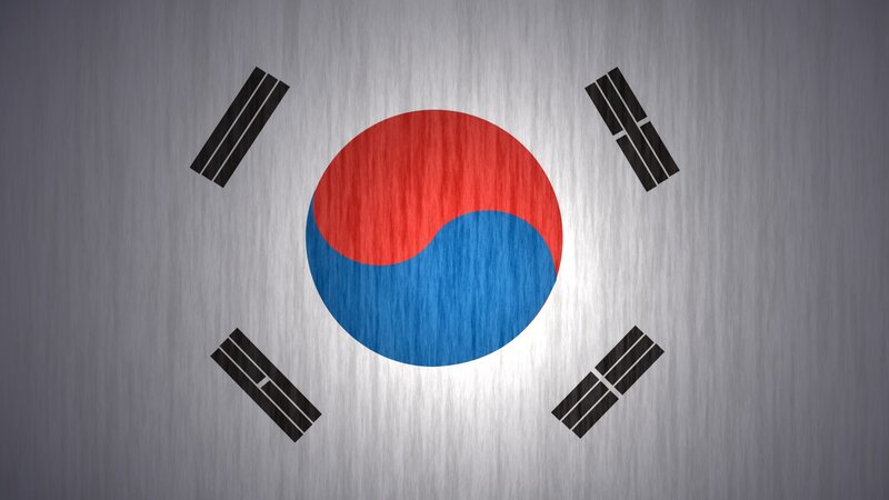 South Korean flag on metal