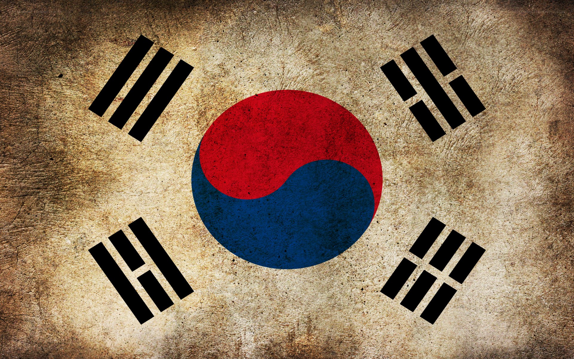 South Korean flag on textured background
