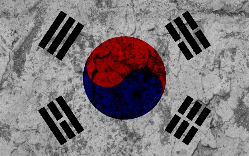 South Korean flag on textured background