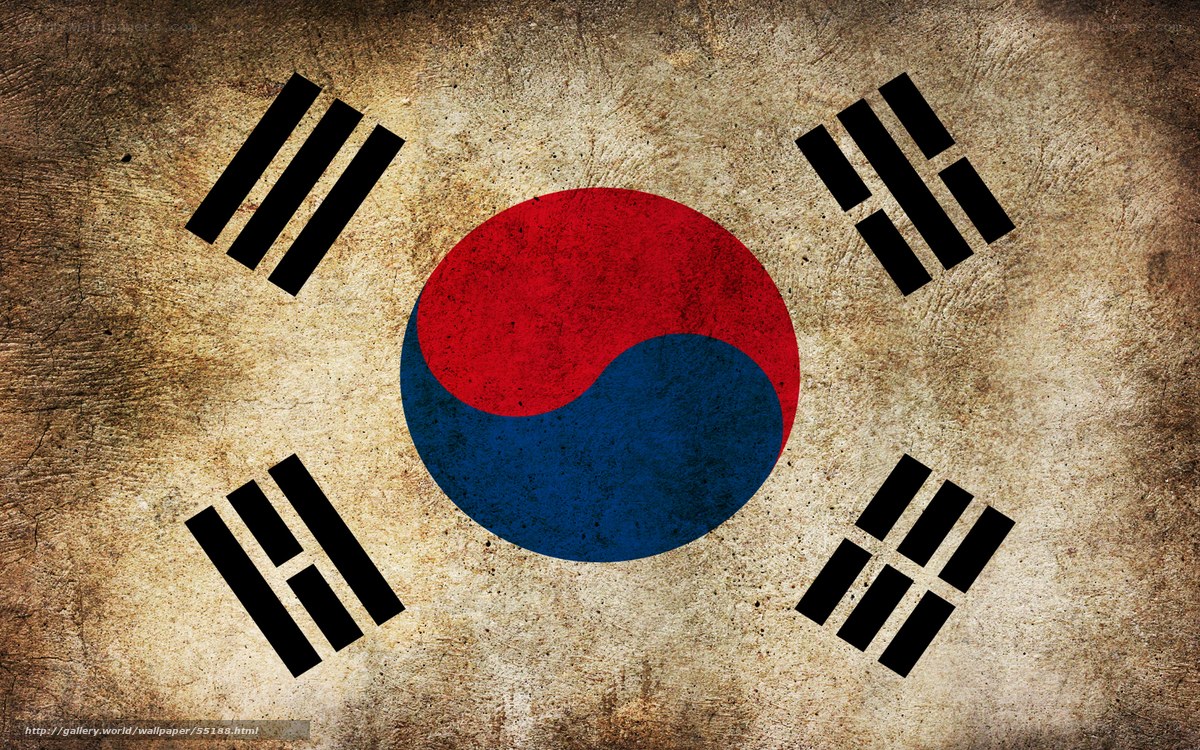 South Korean flag on textured background