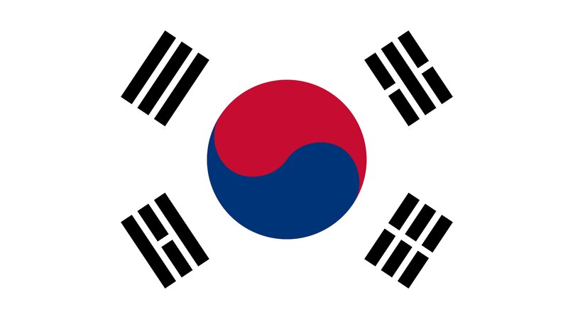 South Korean Flag — Red, Neutral, Vector Art, Circle