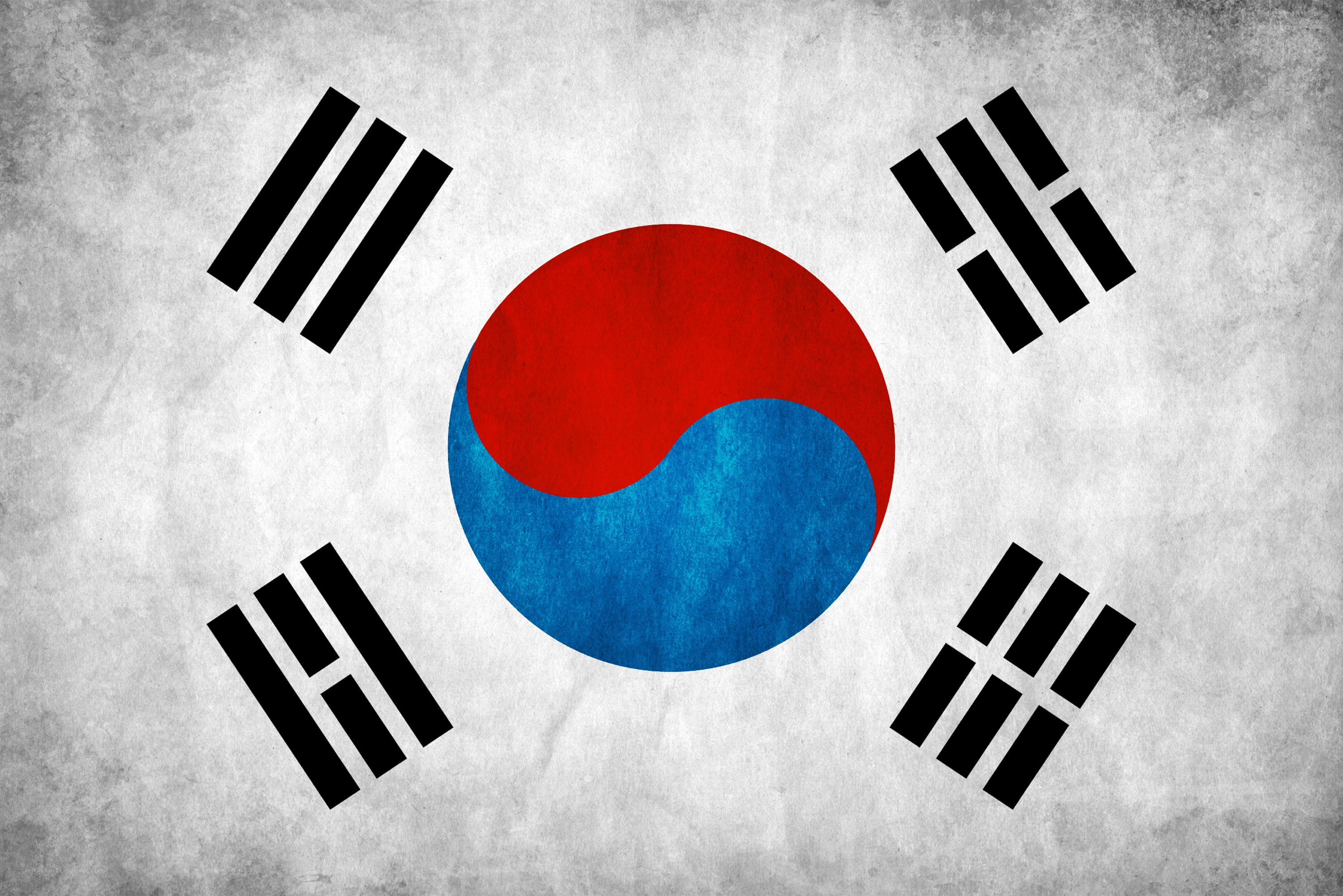 South Korean flag with texture