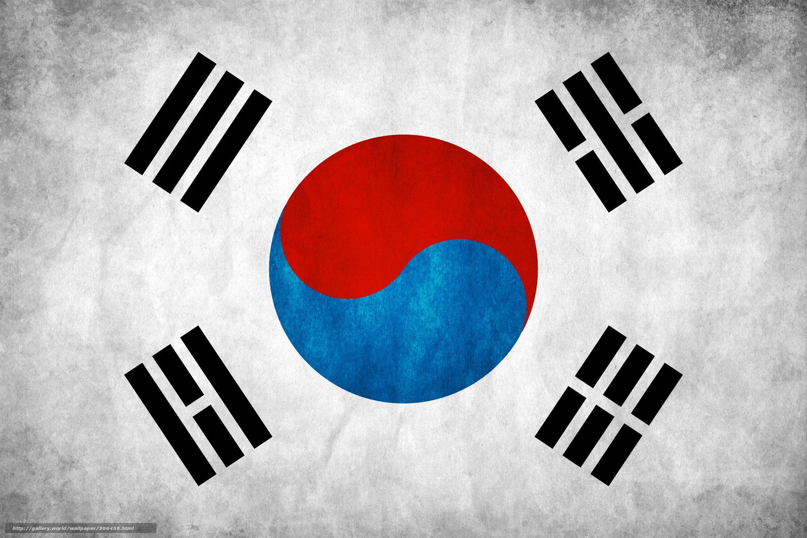 South Korean flag with texture