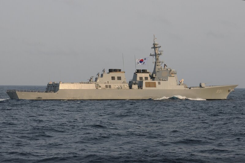 South Korean warship at sea