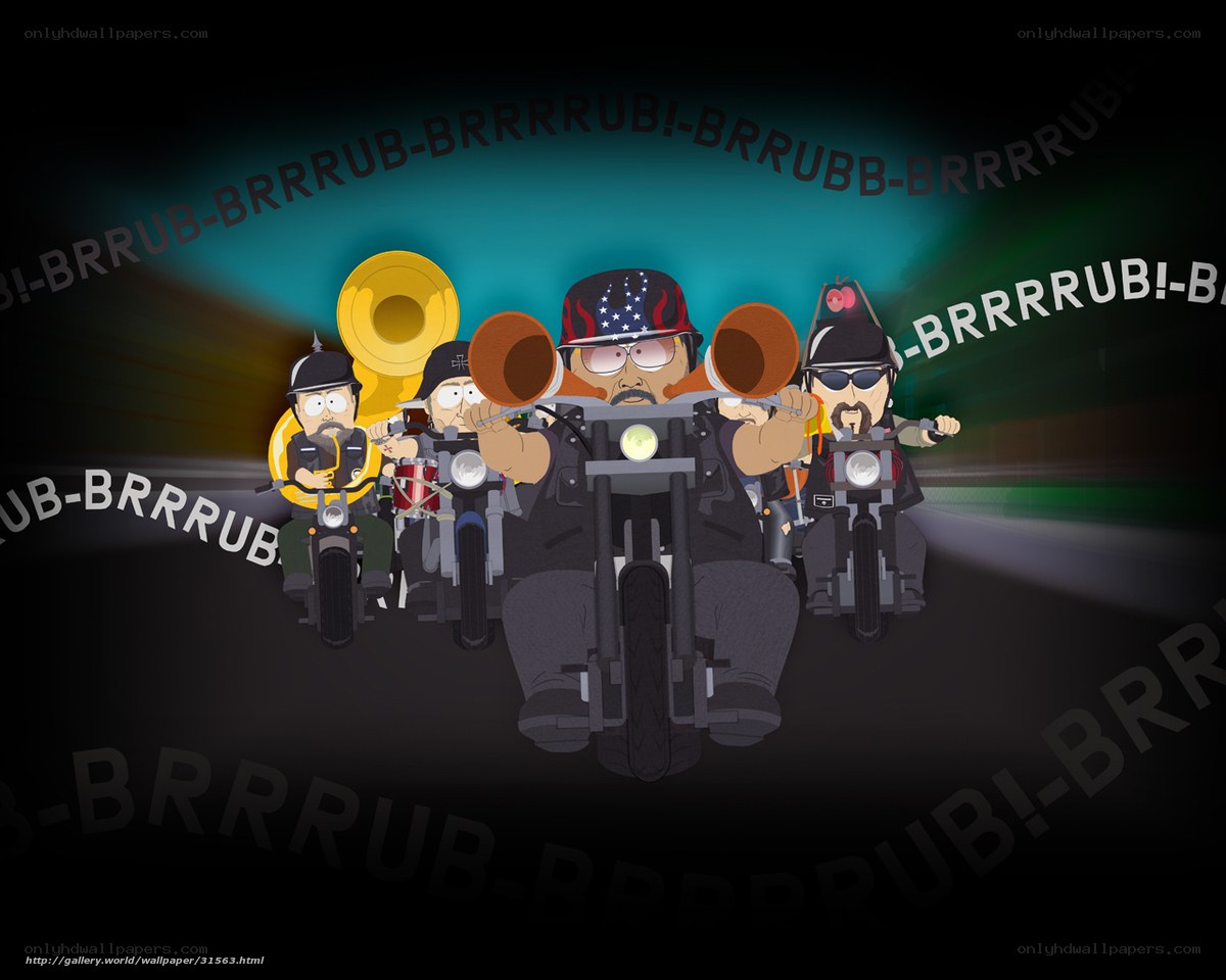 South Park bikers on motorcycles