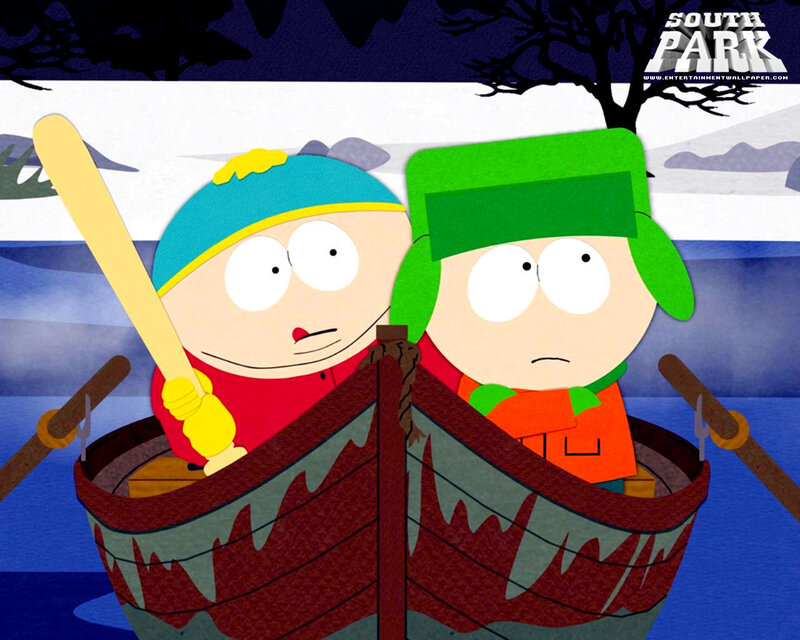 South Park boys in a boat