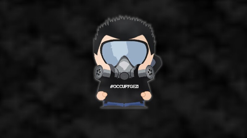 South Park character in gas mask