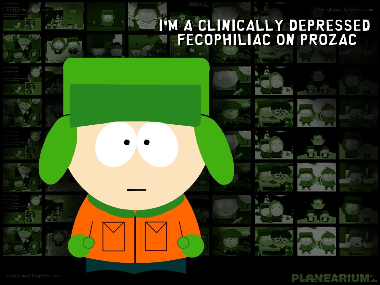 South Park character with text