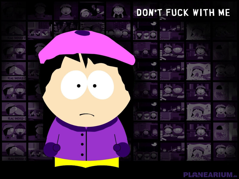 South Park character with warning