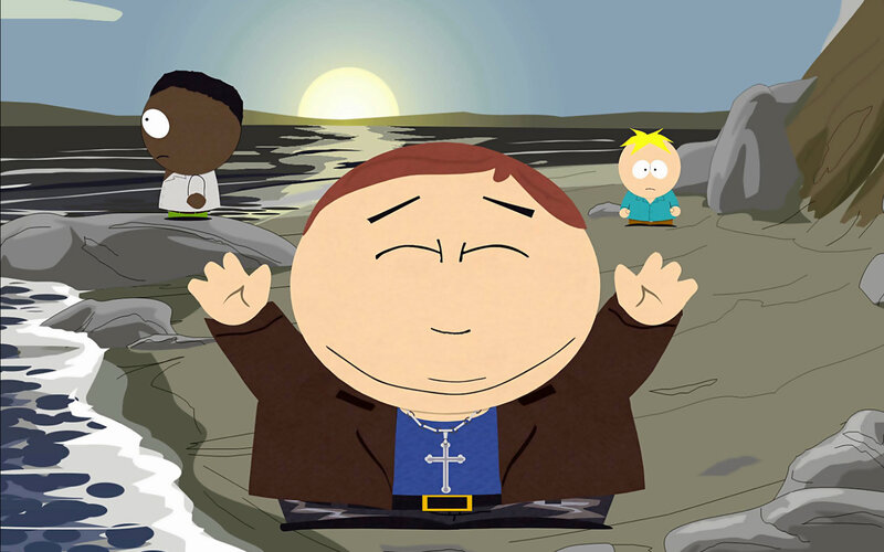 South Park characters at beach
