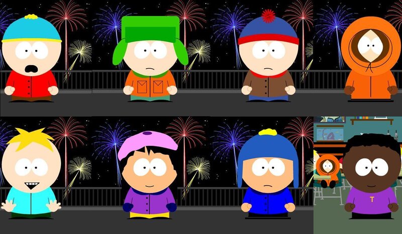South Park characters at fireworks