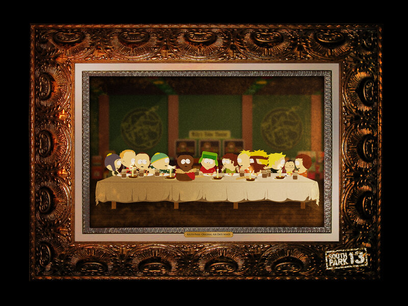 South Park Characters at Table — Brown, Dramatic