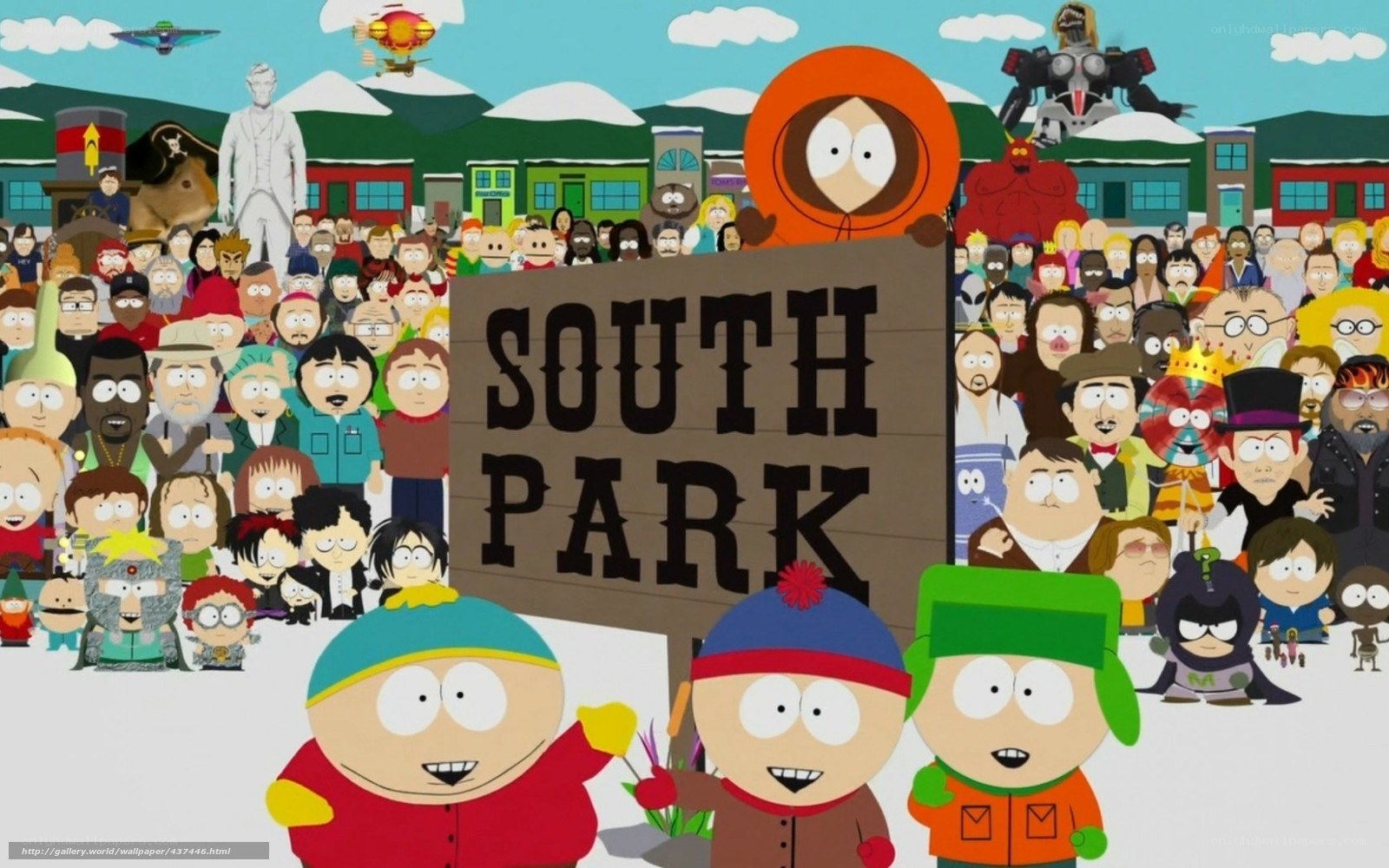 South Park characters gathering