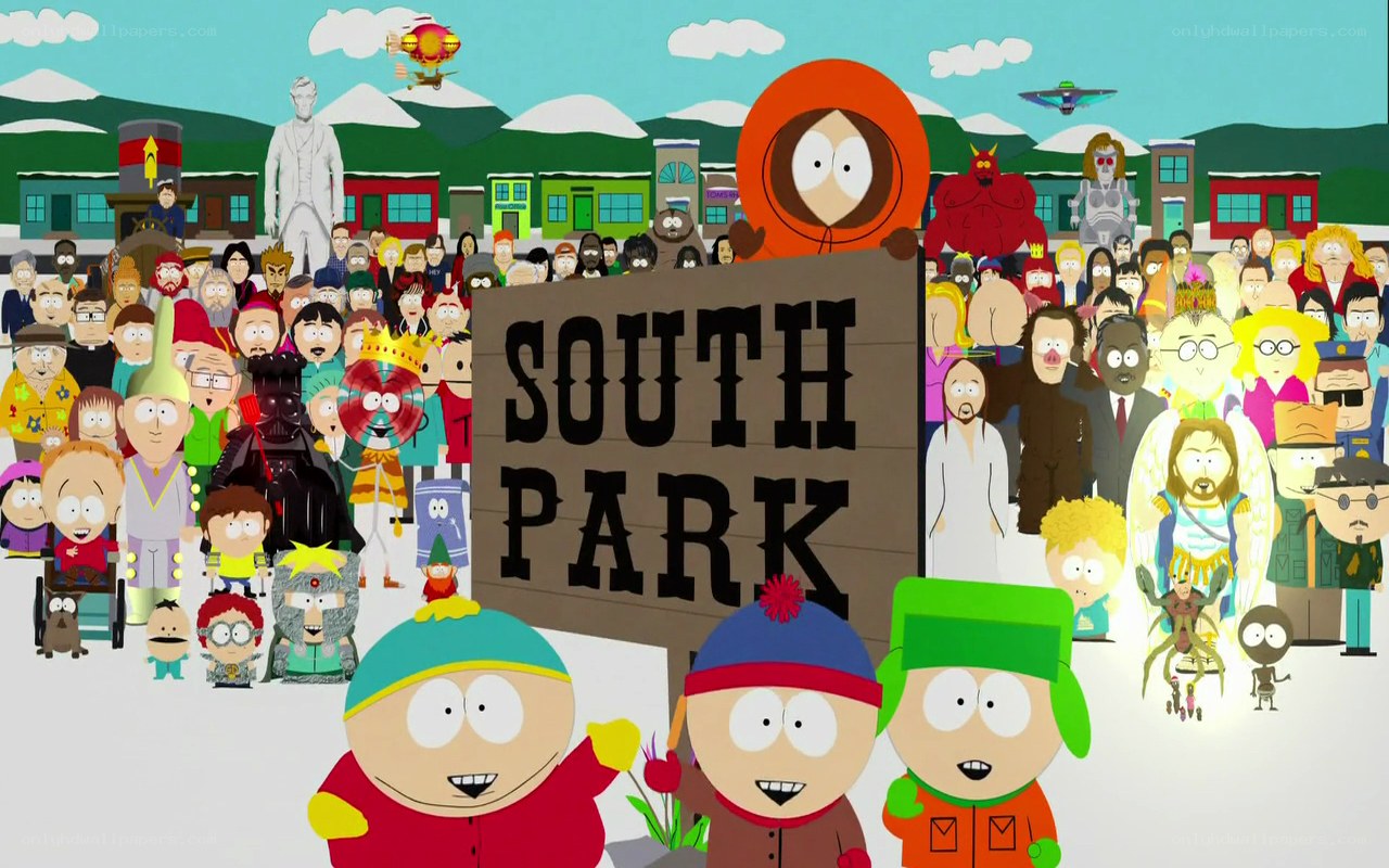 South Park characters gathering