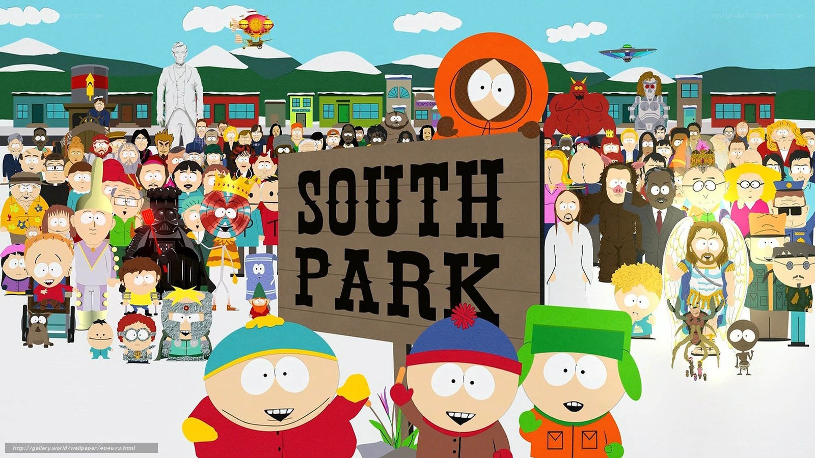 South Park characters gathering