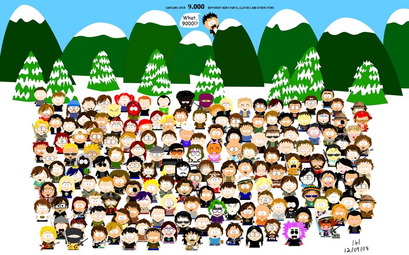 South Park Characters — Green, Playful, Winter