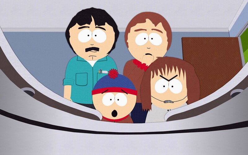South Park characters in a vehicle