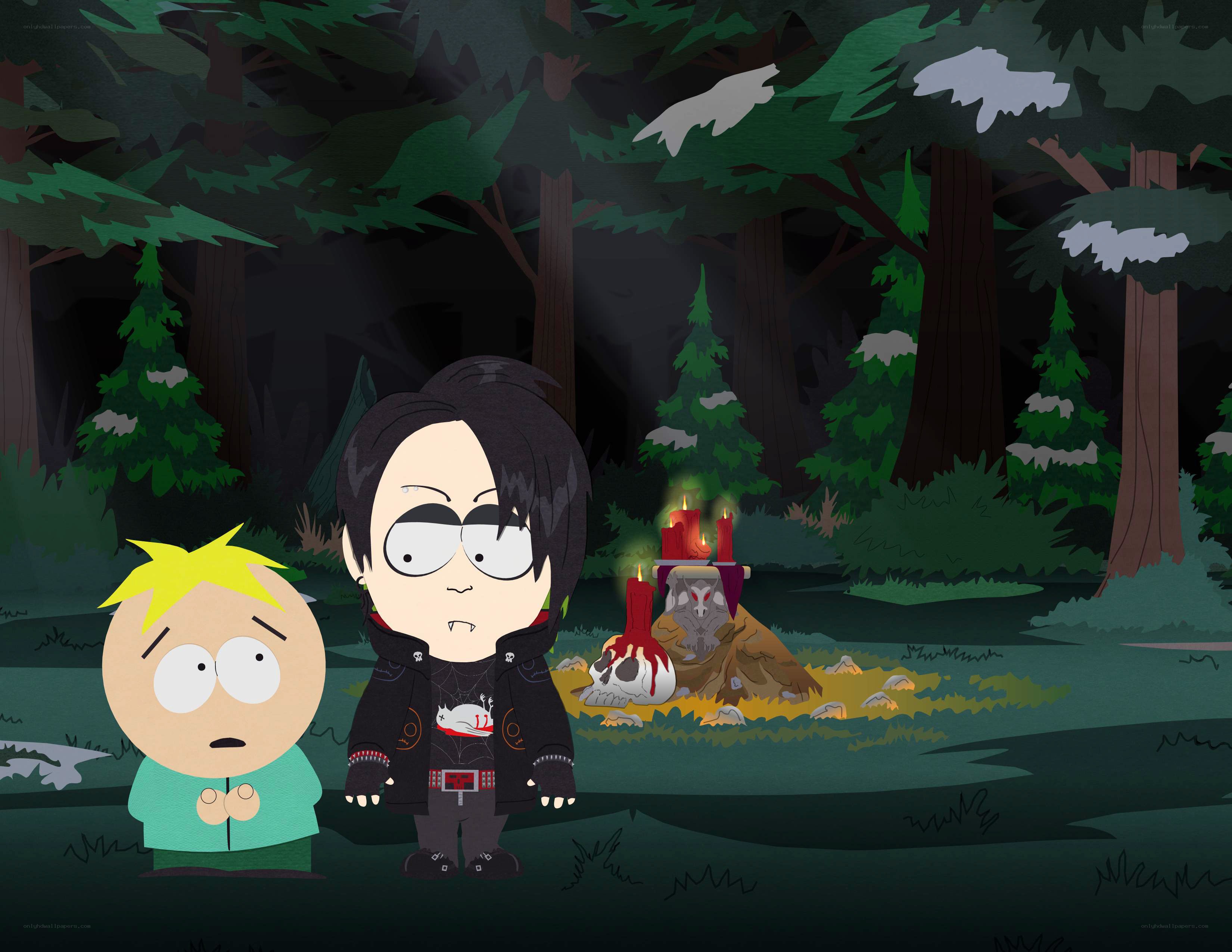 South Park characters in forest