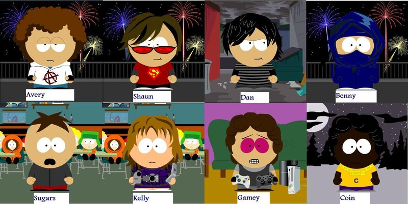 South Park characters in various scenes