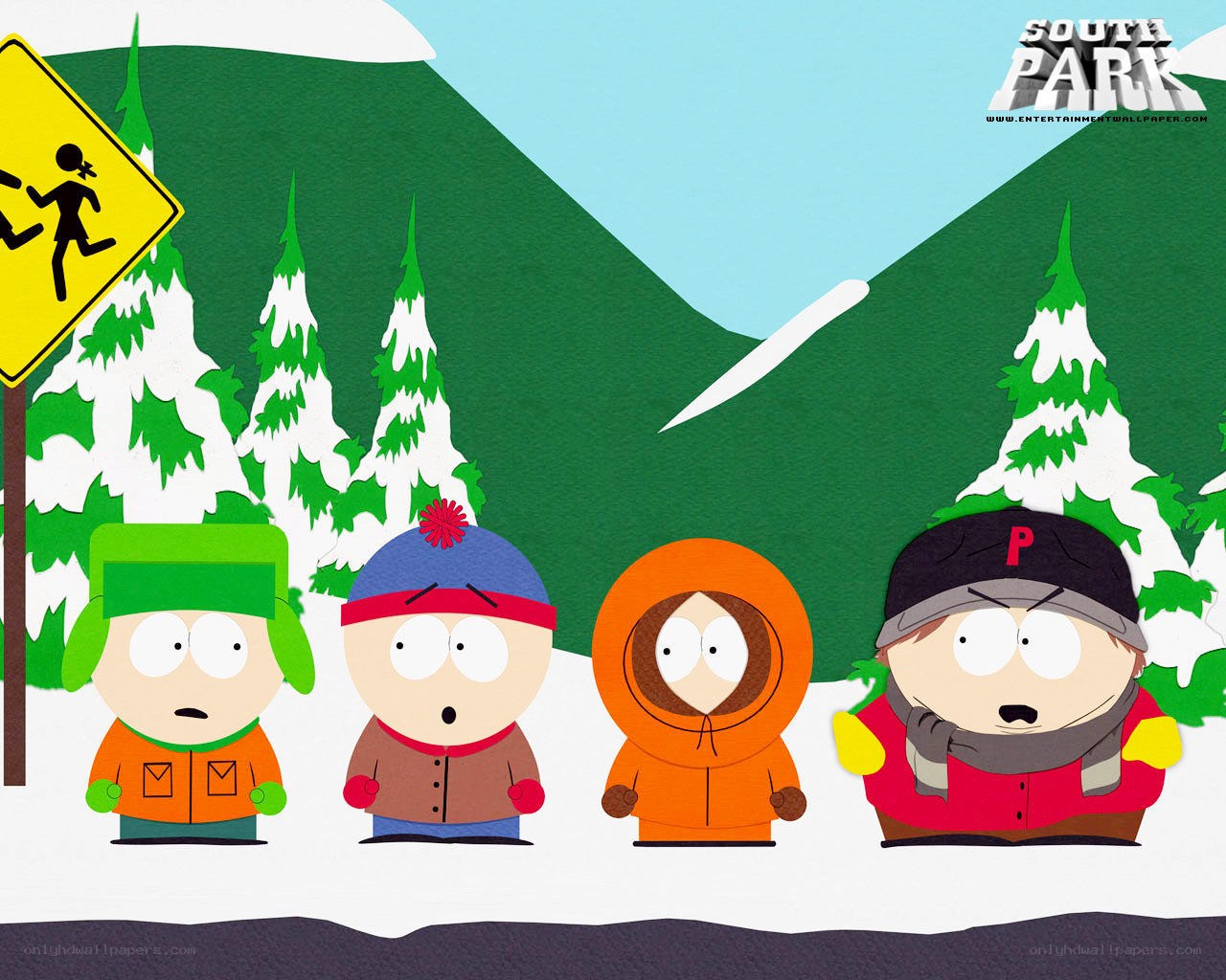 South Park characters in winter