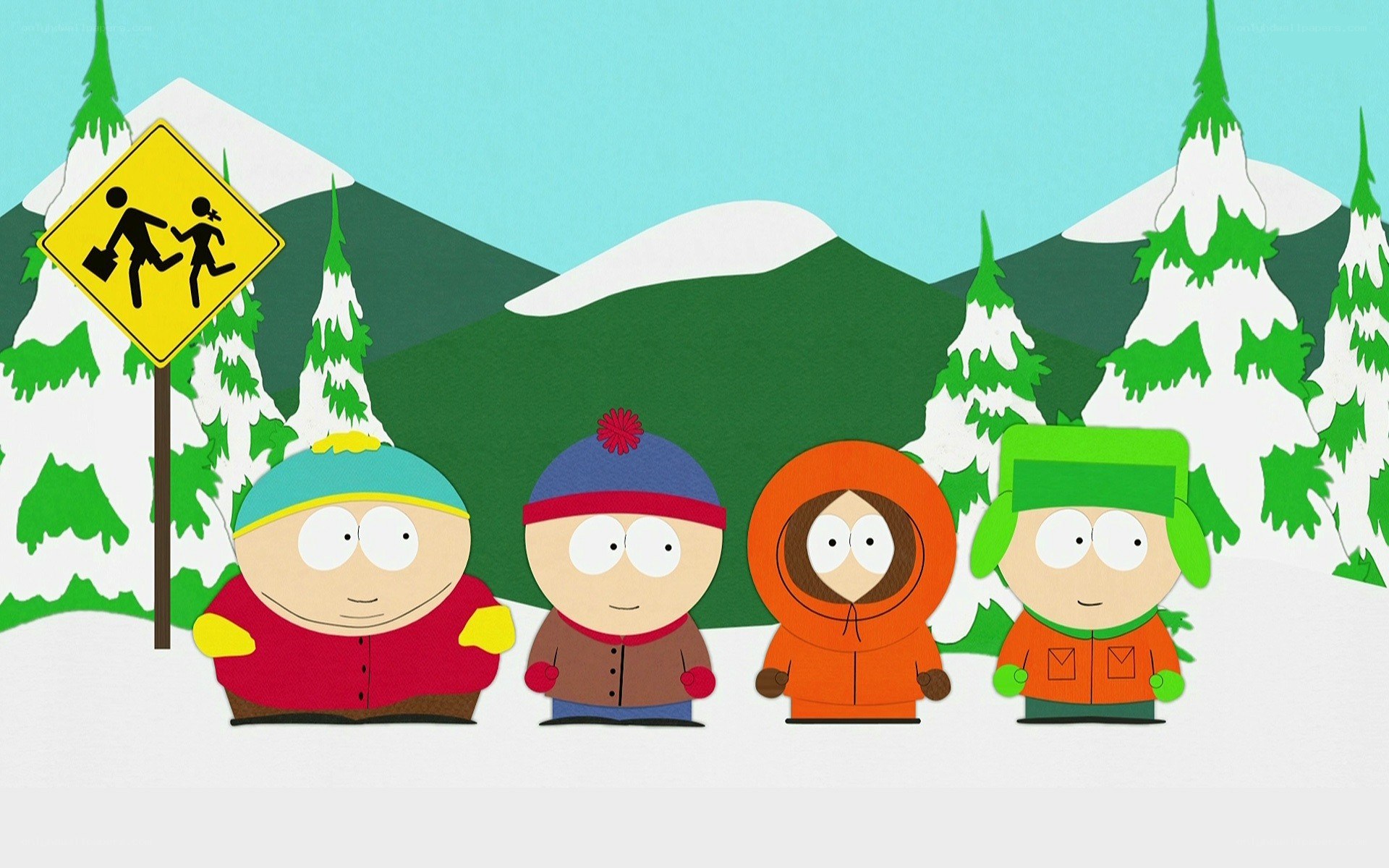 South Park characters in winter