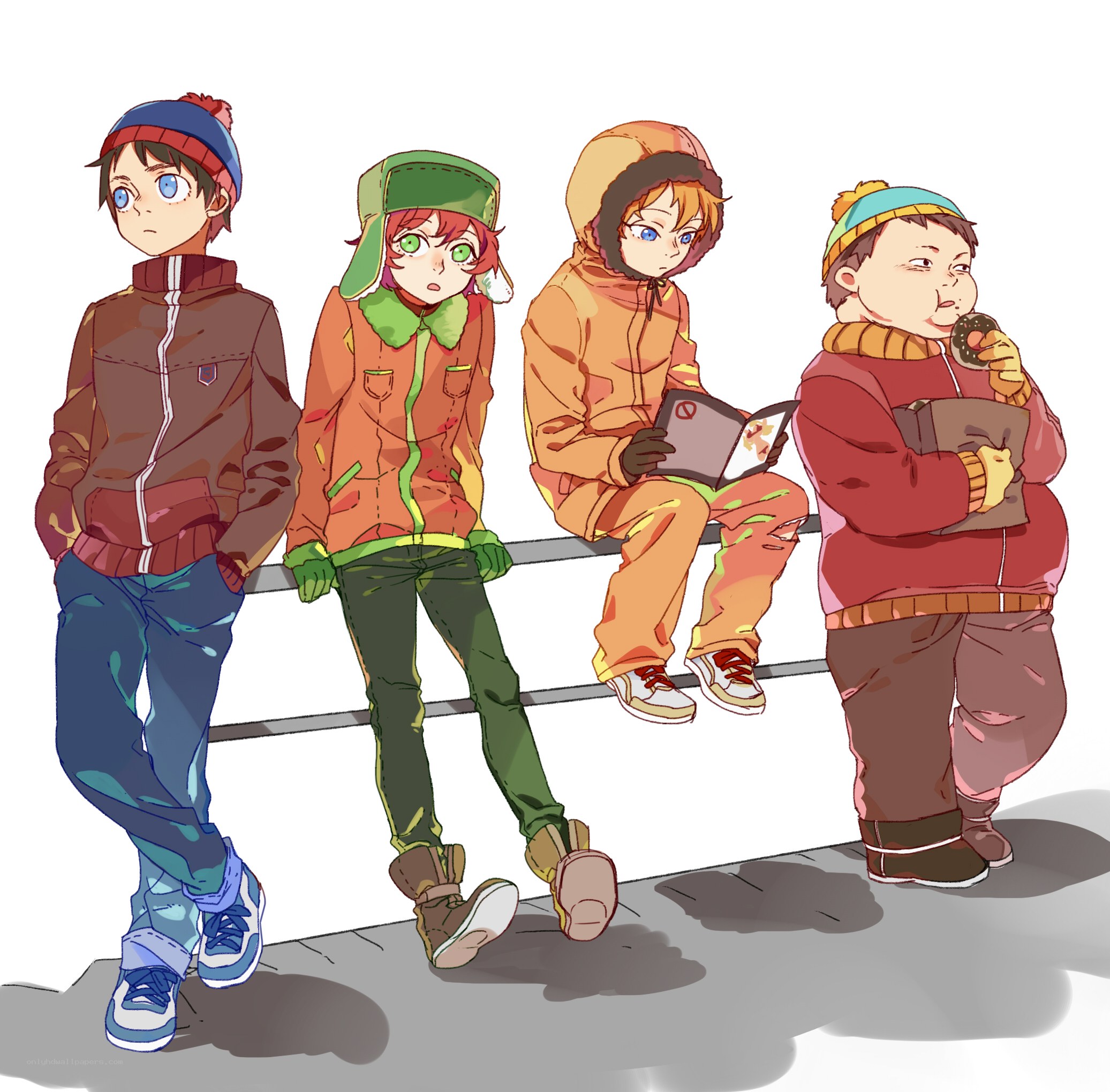 South Park characters in winter clothes