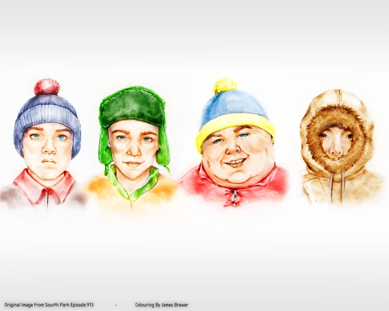 South Park characters in winter hats