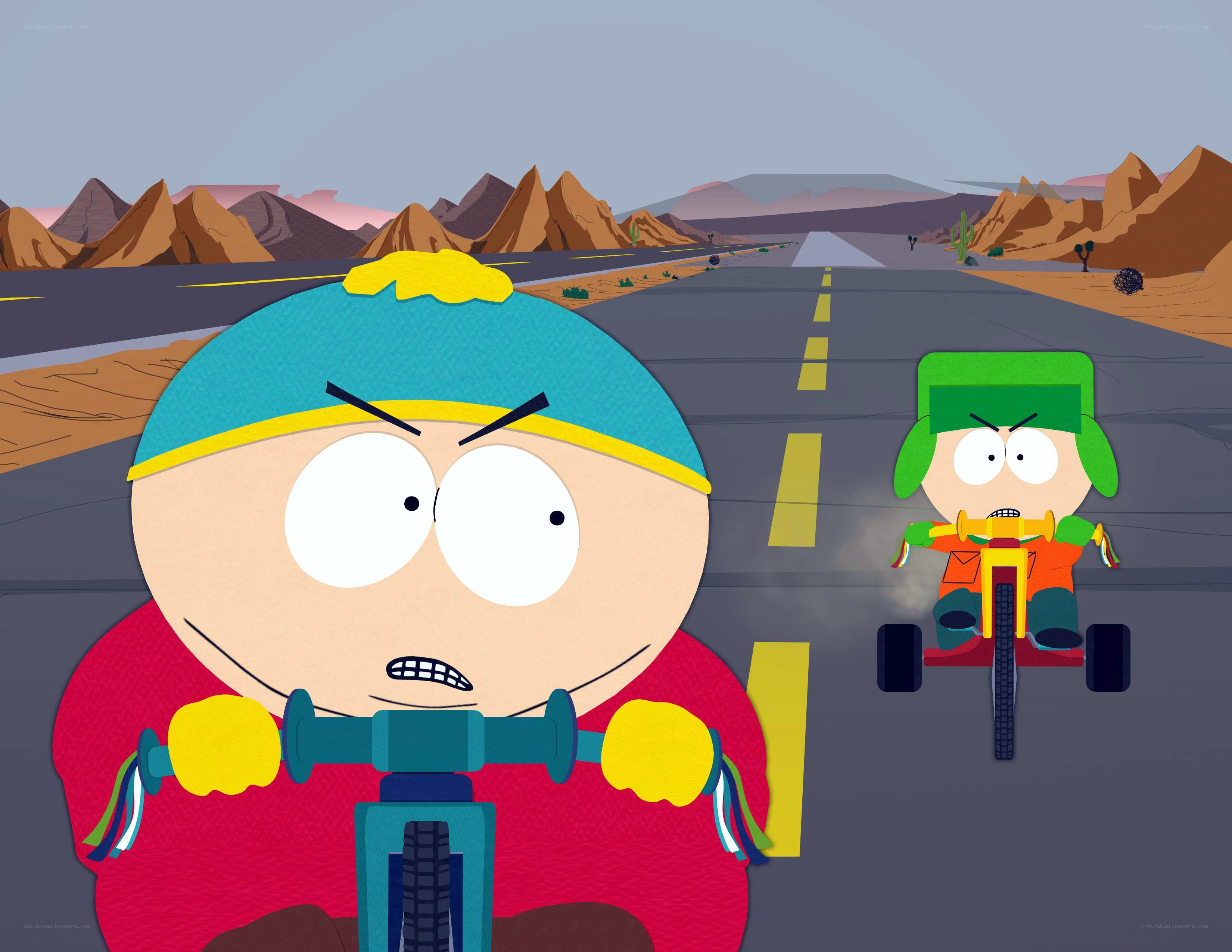 South Park characters on bikes
