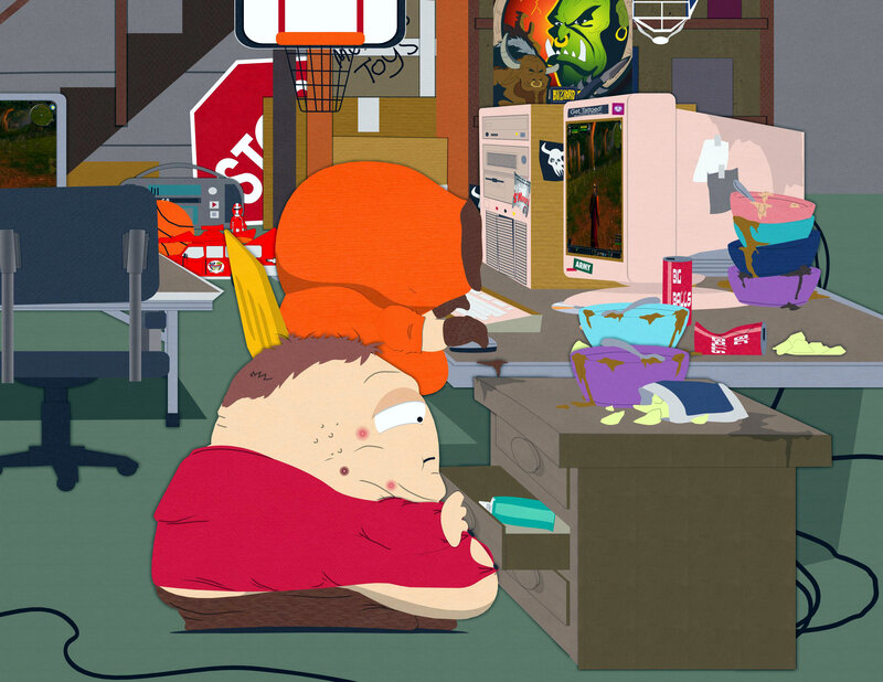 South Park kids in messy room