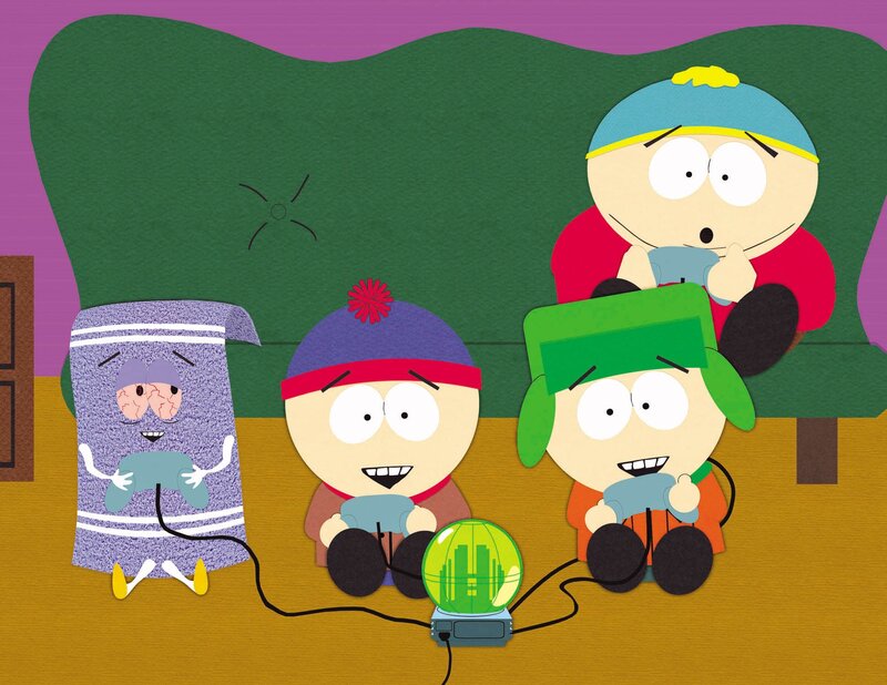 South Park kids playing video games