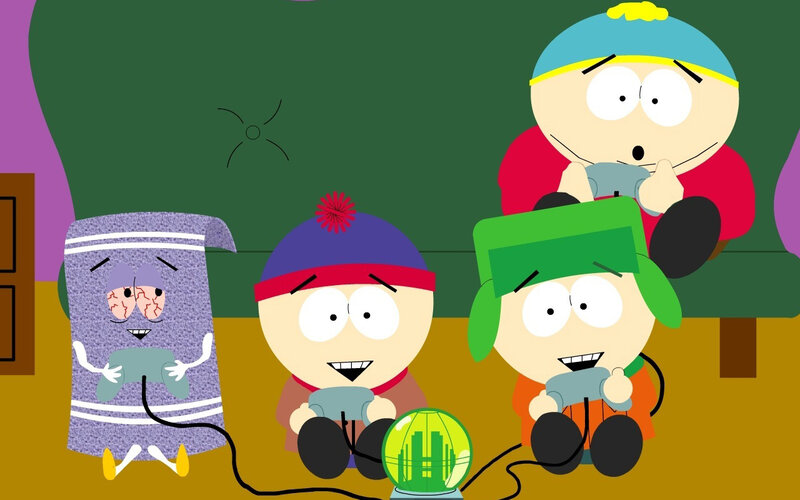 South Park kids playing video games