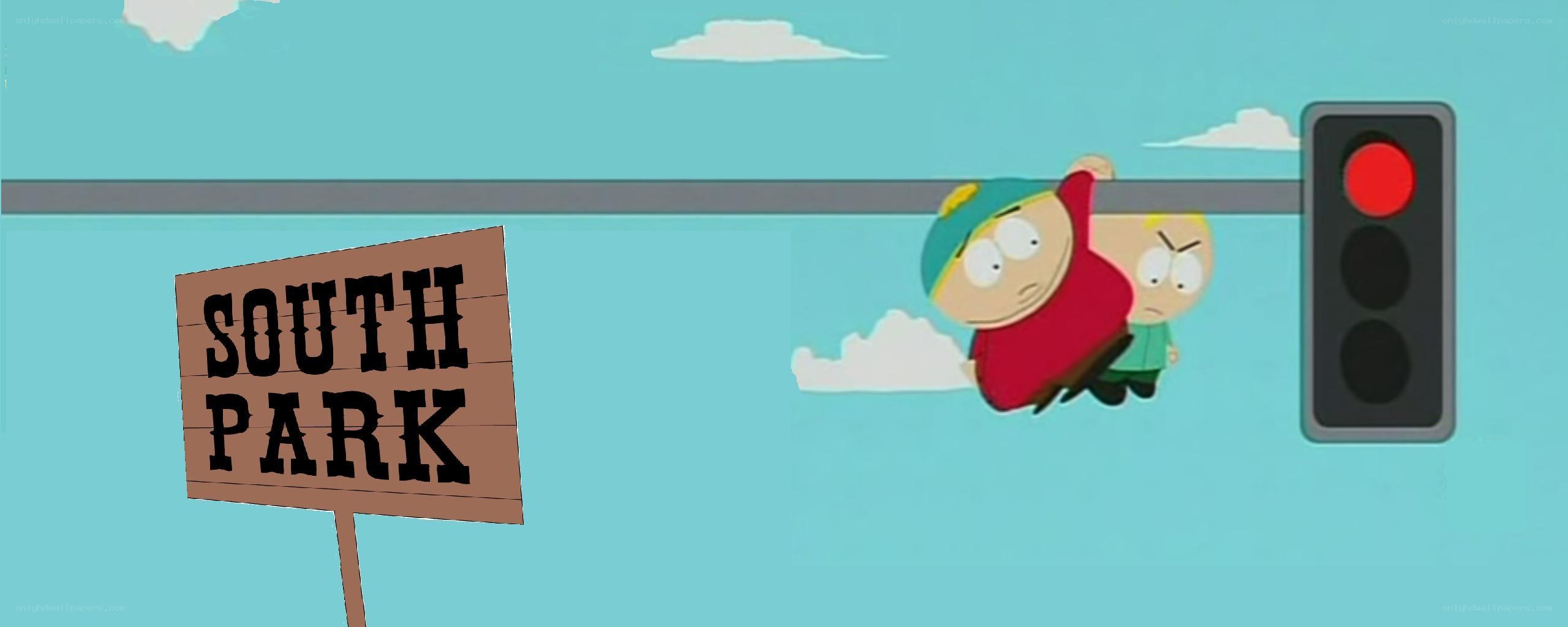 South Park sign and characters