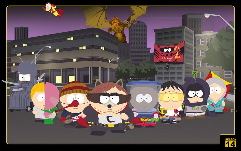South Park superheroes in city