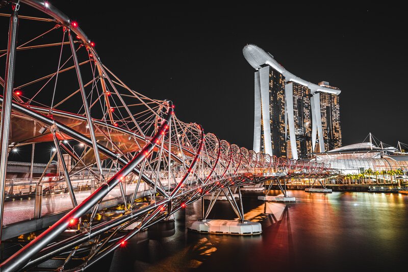 Southern Bridge at Night — Black