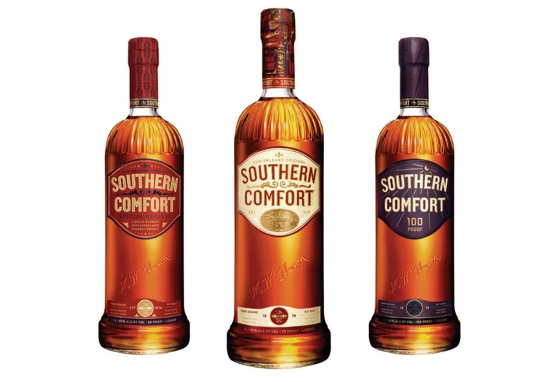 Southern Comfort whiskey bottles