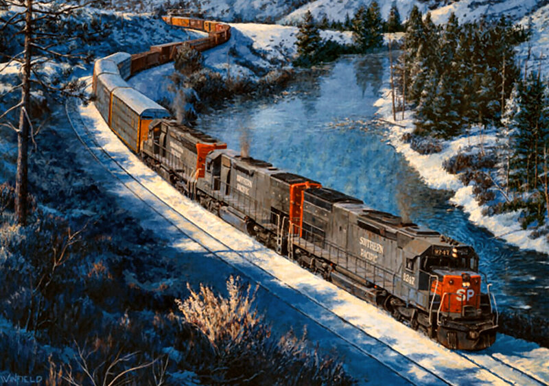 Southern Pacific Train — Blue, Serene