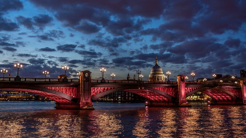 Southwark Bridge at Dusk — Blue