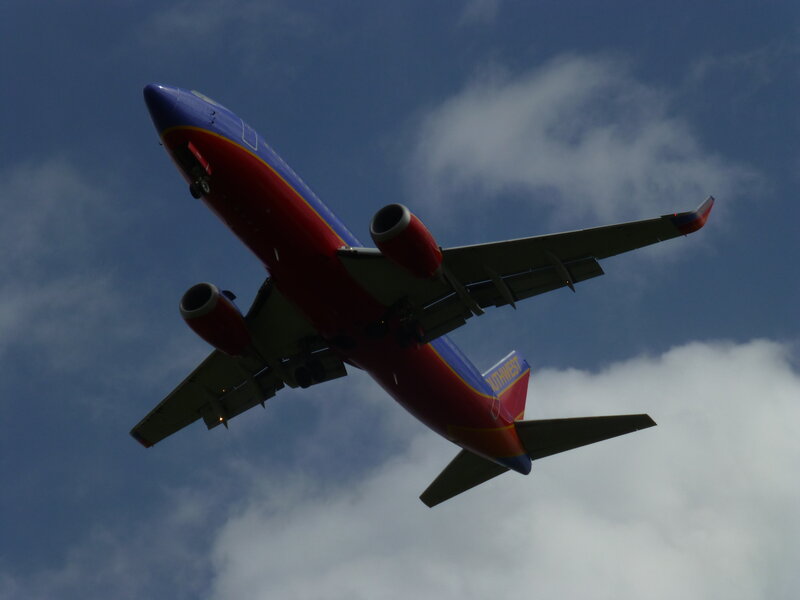 Southwest Airlines Plane — Blue, Dramatic, Afternoon, Photograph