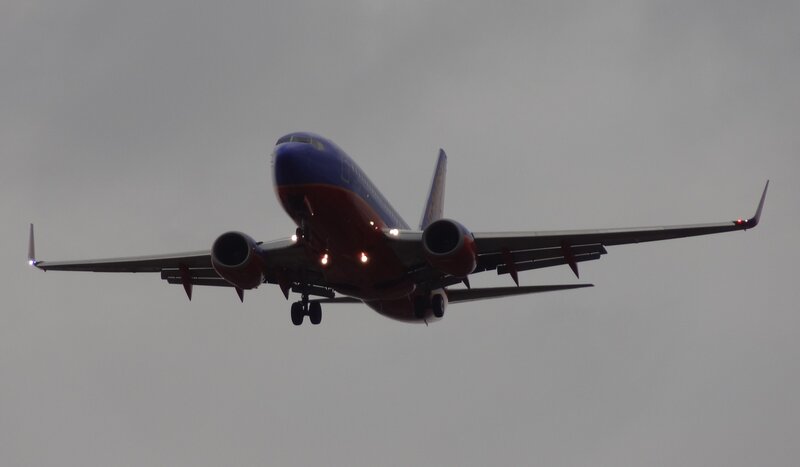 Southwest Airlines Plane — Blue, Overcast