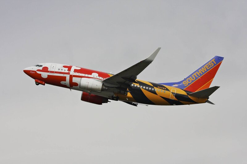 Southwest Airlines plane in flight