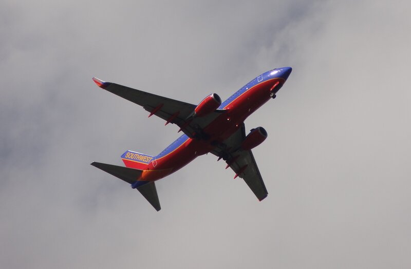 Southwest Airlines Plane — Red, Dynamic, Photograph