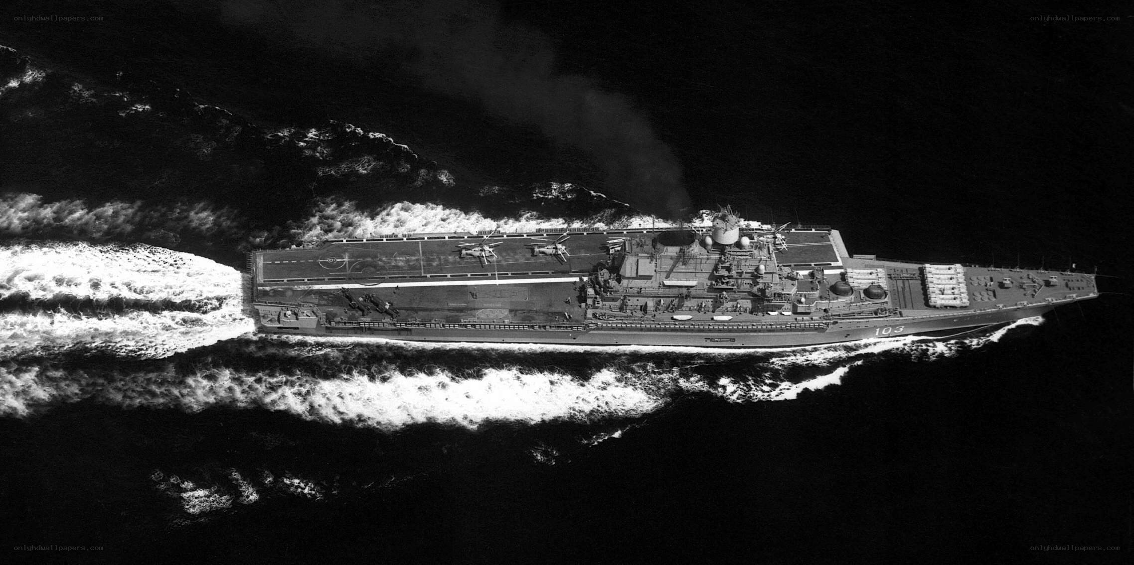 Soviet aircraft carrier at sea