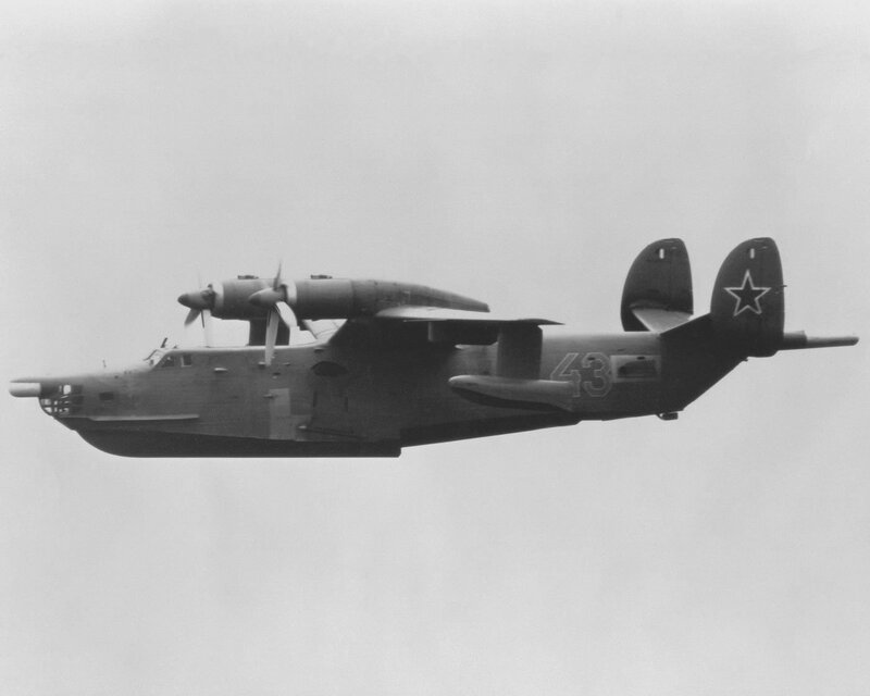 Soviet amphibious aircraft in flight