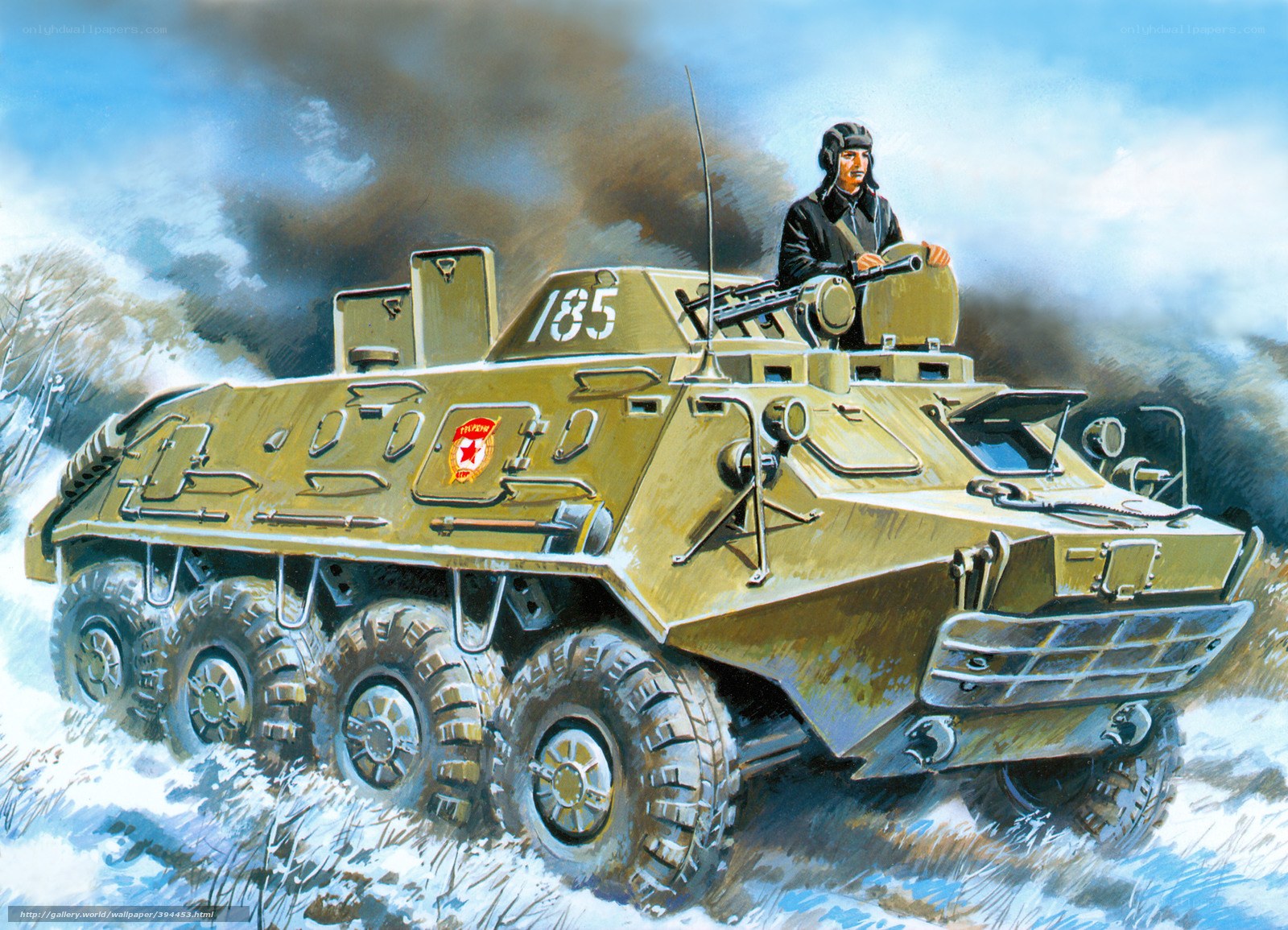 Soviet armored vehicle in snow