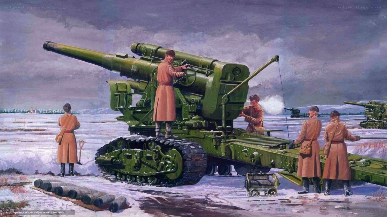 Soviet artillery in winter
