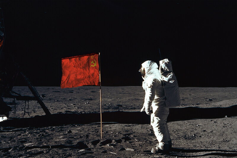 Soviet astronaut on moon