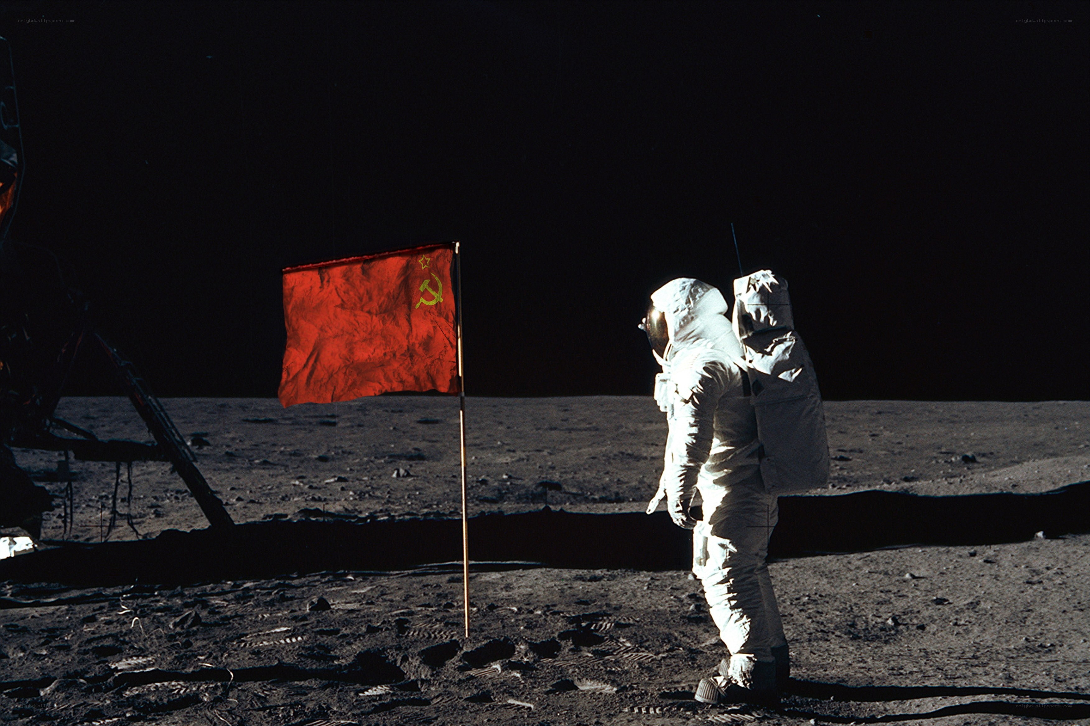 Soviet astronaut on moon