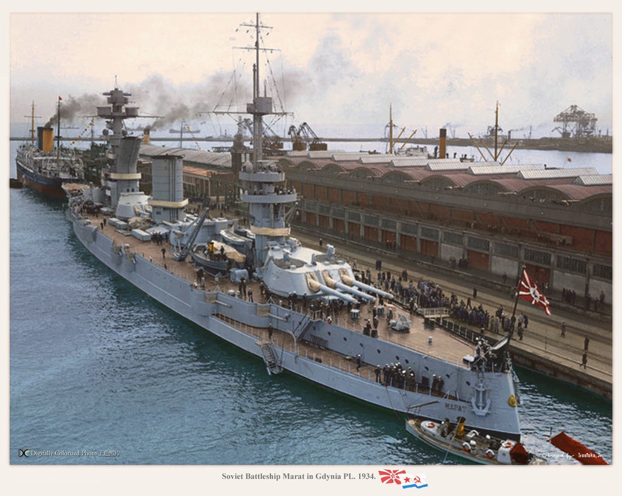 Soviet Battleship Marat in Gdynia